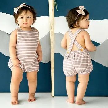 Novorojenček Otroci Baby Dekle, Fant, igralne obleke Poletje Trak hlače z Oprsnikom Playsuit Obleke Obleke 0-3Y