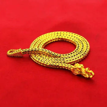 Novi modeli 24k gold plated moških ogrlico . Simulacija visoke kakovosti.Pošlji fant darilo.Kobilica verige.Dragon ogrlica človek