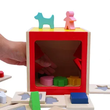 Montessori Igrače Otroci Izobraževalne Lesene Igrače za Otroke Zgodnje Učenje Baby Senzorično Učnega Gradiva Igre Obliko Seznanjanje