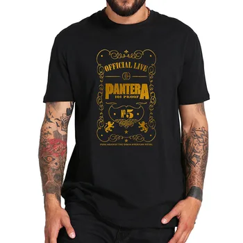 EU Velikost Bombaž Majica Pantera 101 Dokazilo T Shirt Heavy Metal Band TShirts Moda Priložnostne Dihanje Fitnes Posadke Vratu Vrhovi