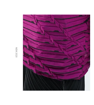 Miyake Naguban majice s kratkimi rokavi ženske 2020 rhombus design svoboden plašč ženske letnik diagonalno verigo, tiskanje, barvanje estetska oblačila
