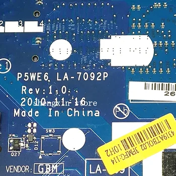 P5WE6 LA-7092P Mainboard za Acer Aspire 5253 5250 Prenosni računalnik z Matično ploščo MBNCV02001