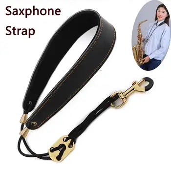 Nastavljiv Saksofon Sax Pasu Visoke Kakovosti Usnja Najlon Vratu Oblazinjeni Traku s Kavljem Zaponka Pasu Glasbeni Instrument Dodatki