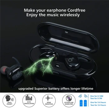 Bluetooth 5.0 Brezžične V uho telefonov čas v Pripravljenosti več kot 100 ur Nepremočljiva design TWS Slušalke Mini-Uho Stroki, Za IOS Android