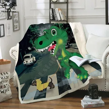 Dinozavri Flis Odeja 3D poln tiskanih Nosljivi Odejo Odrasli/otroci Flis Odeja spusti shippng slog-3
