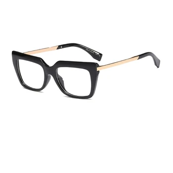 Moda črna ženska očala Prevelik Kvadratnih oči steklo okvir za ženske pregleden računalniške očala, okviri za očala