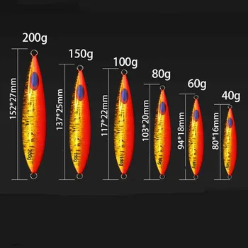 CASTFUN Počasi Tip Asimetrične Jigging 40 g 60 g 80 g 100 g 150 g 200 g Počasi Jerking Kovinska Šablona Morske Šablon Ribolov Vab