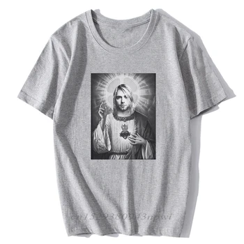 NOVO Kurt Cobain Zveličar Unisex Saint T-Shirt Moški Print Tee Black Kratek Rokav Vrhovi Homme Moških Tumblr Camisetas Hombre