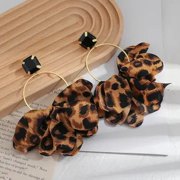 AENSOA 2020 Sodobni korejski Bowknot Leopard Spusti Uhani za Ženske Okrogle Kovinske Geometrijske Spusti Uhani Stranka Nakit Vroče Prodaje