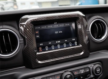 Avto Dodatki Notranjost nadzorni Plošči Navigacija GPS Kritje ABS Za Jeep Wrangler JL 2018 Dekorativne Nalepke Red/Silver/Ogljikovih Vlaken