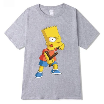 Simpsons, Kratek Rokav Kul Tiskanja Moški Majica s kratkimi rokavi Priložnostne Svoboden T Moških Tshirt O-neck majica s kratkimi rokavi Moški Tee Majice