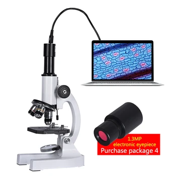 Zoom 640X 1280X 2000X HD Biološki mikroskop Oko študent izobraževanje laboratorijske luči LED nosilec za telefon, elektronski okular