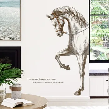 Ustvarjalne 60*110 cm Konj Sodobno Dekoracijo Doma Stenske Nalepke Nove Živali Slike za dnevno Sobo, Spalnica Plakat, Freska