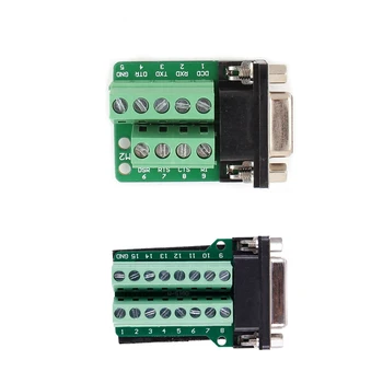 2 Kos Adapter: 1 Kos DB15 D-SUB VGA 15Pin Ženski Adapter za Priključek Zlom PCB Board & 1 Kos RS232 D-SUB DB9 Ženski Adapter