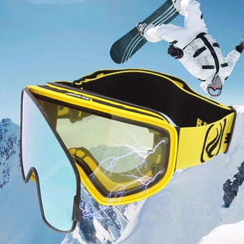 Moški Smučarski Očala Dvojne Plasti 2 v 1 z Magnetno Smučarska Očala Ženske Nočno Smučanje Anti-fog UV400 Zaščito Snowboard Očala