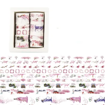 Flamingo Washi Tape Cvet Maskirni Trak Srčkan Washitape 10 Kos/Set Šest Mejo Adhesiva Decorativa Plakband Washy Mirovanju Klebeband