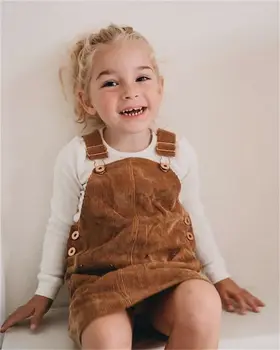 Malčka Otroci Baby Dekle Trak Velvet Suspender Obleko Oblačila Splošno