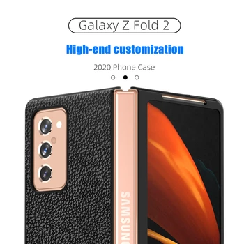 Za Samsung Galaxy Ž Krat 2 Primera Galaxy Ž Fold2 Kritje Luksuzni Pravega Usnja Pokrovček Za Galaxy Ž Krat 2 5G Primeru Shockproof Coques