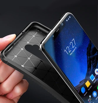 Za Xiaomi Pocophone F1 Primeru Ogljikovih vlaken Kritje Popolno Zaščito Primeru Telefon Za Pocofone Poco Telefon F1 Kritje Shockproof Odbijača
