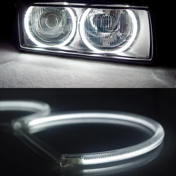 Niscarda Angel Eyes Luči Za BMW E36 E38 E39 E46 Bel Avto LED CCFL Halo Obroči Smerniki Samodejno DRL 4x 131 mm Svetilka, Komplet