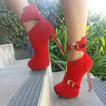 SHOFOO čevlji, modno novost ženske čevlje, usnjeni, o 14.5 cm visoke pete, škornji, škornji. VELIKOST:34-45