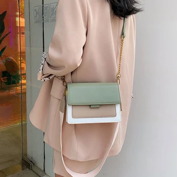 YBYT usnje moda za ženske messenger bag luksuzne ročne torbe ženske torbe oblikovalec verige široko naramnico crossbody nakupovalna torba