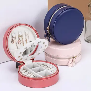 Korejski Slog, Sveže In Preprosto Dekle, Uhani Ploščo Nakit Polje prinaša dobička Usnje Uhani Prstan Multi-funkcijo Nakit Škatla za Shranjevanje