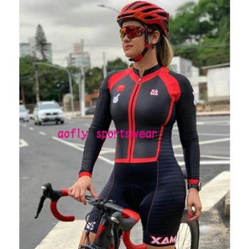 Ženske dolge Triatlon Kratek Sleeve Kolesarjenje Jersey Določa Skinsuit Maillot Ropa Ciclismo Kolesarski Dres Kolo Oblačila Pojdi Jumpsuit