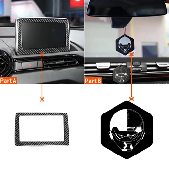 Ogljikovih Vlaken Zaslon Trim Kritje Nalepke Za Mazda MX-5 Miata Roadster 2016+ MX5 ND Navigacijski Okvir Notranje Avto Opreme