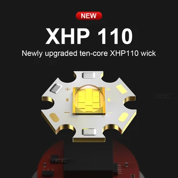 Novo xhp110 COB High power led svetilke 18650 26650 polnilne usb svetilko, baklo luči xhp90 delo lučka xhp70 bliskavica