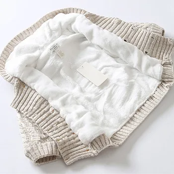Zimski plašč baby dekle novorojenčka tople jakne za malčke baby plašč pozimi otroška oblačila, pletenje baby hooded suknjič žamet otroška oblačila