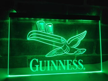 LA012 - Guinness Toucan Pivo Bar Pub Klub LED Neon Luči Prijavite doma dekor obrti