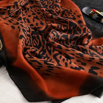2019 Ženske Blagovne Znamke, Modni Ombre Leopard Bonitete Viskoze Šal Šal Nova Oblika Tiskanja Mehko Zaviti Pashminas Sjaal Muslimanskih Hijabs Večnitne