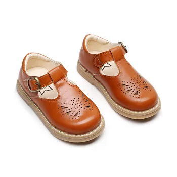 2019 Nove vrhunske kakovosti Usnja čevlji Otroci Priložnostne čevlji T-bar baby Dekleta čevlji Ravno Princesa mary jane čevlji velikost 21-30