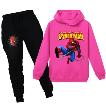 Pomlad Poletje Disney Otrok Kompleti Oblačil Spiderman Risanka Majica+Hlače 2 Kos Oblačila, Otroci Fantje Šport Obleke Obleke