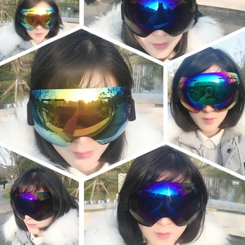Smučarska Očala UV400 Anti-fog Velikih Smučarskih Masko in Očala za Smučanje Moški Ženske Sneg Snowboard Velikih Okroglih Očal Snežna Slepota Šport
