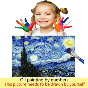 DIY barvil slike s številkami z barvami Nacionalni starejši ženski glavni sliko risanje, barvanje z številkami uokvirjena Doma