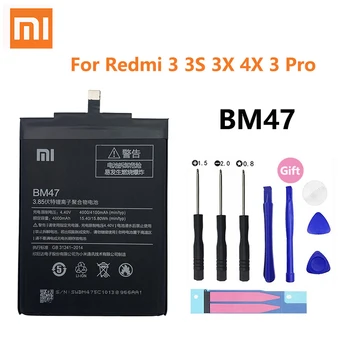 Prvotne Xiao Mi Redmi 3S 3Pro Baterije BM47 XiaoMi Redmi 3X Hongmi 3 S Pro Visoke Kakovosti Realnih Kapacitet 4000 mah Baterija