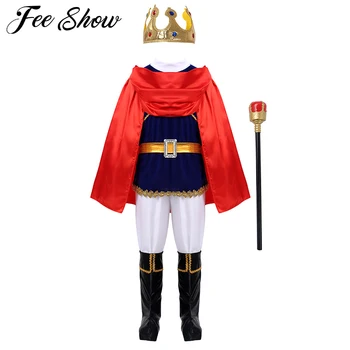 Otroci Oblačila, Ki Fantje Srednjeveški Kralj, Princ Kostum Rojstni Dan Darilo Otrok Karneval Halloween Obleko Gor Cosplay Kostumi