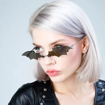 Sgyouwant Nov Modni Bat Vintage Sončna Očala Ženske Ogledalo Retro Rimless Sončna Očala Brez Okvirjev Moških Trend Modni Majhne Očala