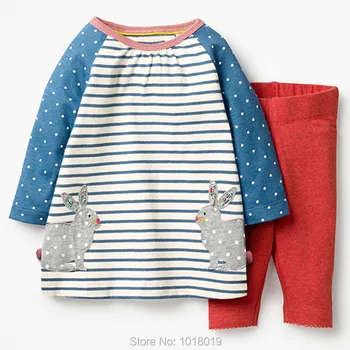 Baby Girl Obleke Postavlja Nove 2021 Kakovost blagovne Znamke Česana Bombaž Bebe Deklice Dolg Rokav T-shirt Hlače 2pc Otrok Kompleti Oblačil