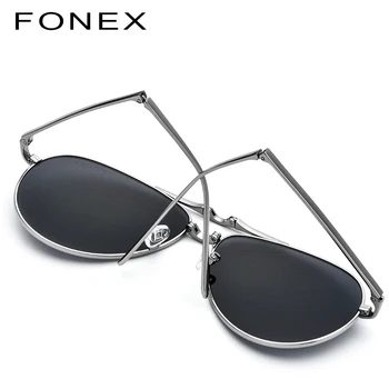 FONEX Čistega Titana Polarizirana sončna Očala Moških Novo Zložljiva Znanih Letalskih sončna Očala za Moške Aviador Visoke Kakovosti Odtenki 838