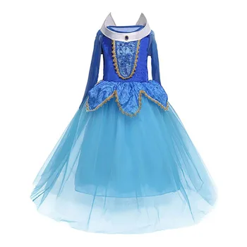 Otrok Princesa Božični Kostum Stranka, Trnuljčica Obleko Gor Otroci Modra, Roza Fancy Prikrivanje Darilo Za Rojstni Dan Aurora Clotheing