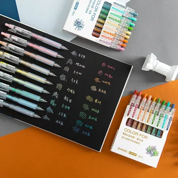 9 Barve Morandi Serije Gel Peresa Bullet Nasvet 0.55 mm Polnjenje Ustvarjalno Obarvano Pero za Otroke Slikarstvo Grafiti Umetnost Ponudbe