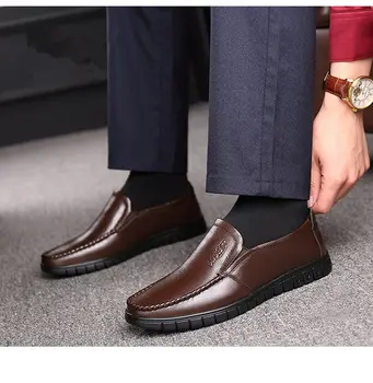 Mashejackxin Casual moški usnjeni čevlji Moccasins Loafers Udobno Anti Slip trajne Moški Čevlji velikosti 6.5-10