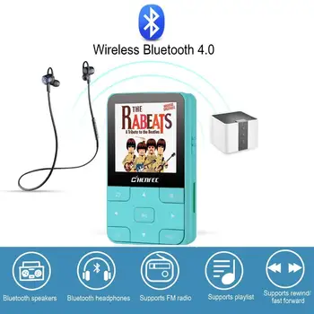 MP4 Predvajalnik 16GB/32GB Bluetooth 4.2 Mini Posnetek Šport Prenosni HiFi Glasbeni Predvajalnik Z FM, Diktafon, Podpora SD Kartice do 128GB
