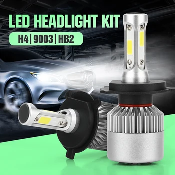 2pcs/set H4/HB2/9003 COB LED Avtomobilski Žarometi Glavo Svetilka za Meglo Žarnice Kit Cool White