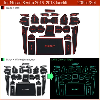 Anti-Slip Gumo Vrata Reža za Pokal Mat za Nissan Sentra B17 2016 2017 2018 2019 Facelift Nissan Pulsar Sylphy Pribor Nalepke