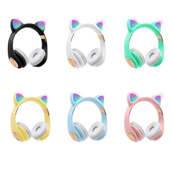 LED Mačje Uho Slušalke Bluetooth 5.0 šumov Odrasli Otroci Utripa Žareče Svetlobe Gaming Slušalke Slušalke Ustvarjalno Darilo