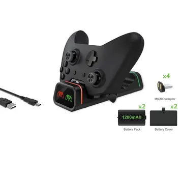 Dvojno Krmilnik Polnjenja Dock za Xbox Eden / Ena S / One X polnilna Postaja Zaslon z 2 Baterija Microsoft ONLENY